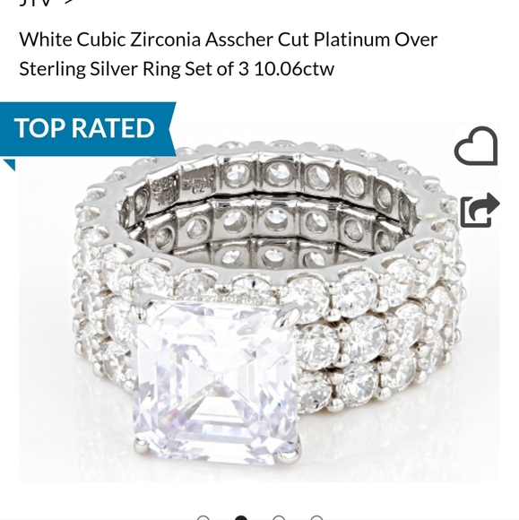 AUTHENTIC GENUINE STERLING SILVER BELLA LUCE WEDDING 3PC SET RING - Picture 2 of 6